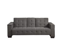 Canapé 3 places clic-clac en microfibre DEVONSHIRE avec tablette centrale rabattable - Gris