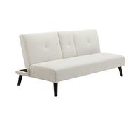 Canapé 3 places clic-clac en tissu beige avec tablette CLOSIPA