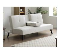 Canapé 3 places clic-clac en tissu beige avec tablette CLOSIPA