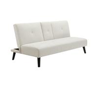 Canapé 3 places clic-clac en tissu beige avec tablette CLOSIPA