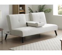 Canapé 3 places clic-clac en tissu beige avec tablette CLOSIPA