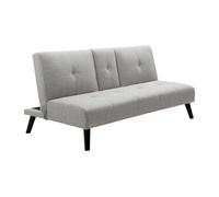 Canapé 3 places clic-clac en tissu gris clair avec tablette CLOSIPA