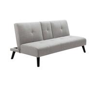 Canapé 3 places clic-clac en tissu gris clair avec tablette CLOSIPA