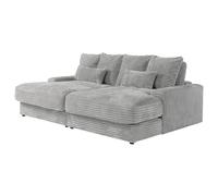 Canapé 3 places confort assise profonde en velours côtelé grosses côtes gris CALAZO de Pascal Morabito