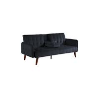Concept Usine Canapé 3 places convertible Inverness - tablette centrale, couchage 181x97cm - Noir