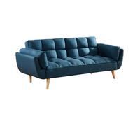 Canapé 3 places convertible clic-clac en tissu bleu LOELINE
