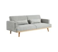 Canapé 3 places convertible clic-clac en tissu ESME - Gris clair