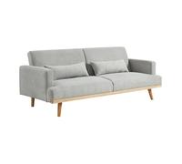 Canapé 3 places convertible clic-clac en tissu ESME - Gris clair