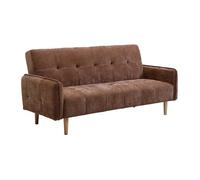 Vente-unique - Canapé 3 Places Convertible clic-clac en Tissu Marron SONIATA