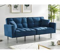 Canapé 3 places convertible clic-clac en tissu MINEY - Bleu