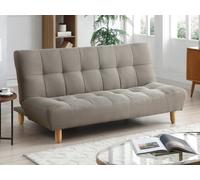 Canapé 3 places convertible clic clac en tissu taupe ESTEBAN