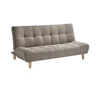 Canapé 3 places convertible clic clac en tissu taupe ESTEBAN