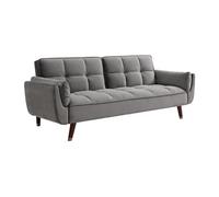 Canapé 3 places convertible clic-clac en velours gris GULCAN