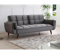Canapé 3 places convertible clic-clac en velours gris GULCAN