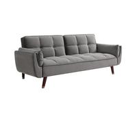 Canapé 3 places convertible clic-clac en velours gris GULCAN