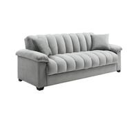 Canapé 3 places convertible clic-clac en velours gris ZAPOTO