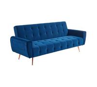 Canapé 3 places convertible clic-clac en velours POLANI - Bleu roi