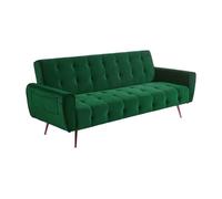Canapé 3 places convertible clic-clac en velours POLANI - Vert sapin
