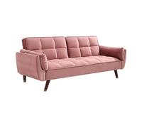 Canapé 3 places convertible clic-clac en velours rose GULCAN