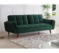 Canapé 3 places convertible clic-clac en velours vert GULCAN