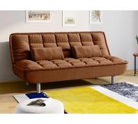 Canapé clic-clac en tissu - VENTE-UNIQUE - MISHAN - 3 places - Caramel - Contemporain