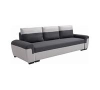 Canapé 3 places convertible en tissu anthracite et gris clair GABY II