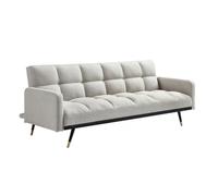 Canapé 3 places convertible en tissu beige ROREMA Beige