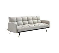 Canapé 3 places convertible en tissu beige ROREMA