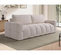 Canapé 3 places convertible en tissu bouclette beige ISSORO II