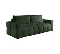 Canapé 3 places convertible en tissu bouclette vert ISSORO II