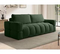 Canapé 3 places convertible en tissu bouclette vert ISSORO II