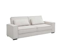 Canapé 3 places convertible en velours côtelé beige FINORO