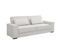 Canapé 3 places convertible en velours côtelé beige FINORO