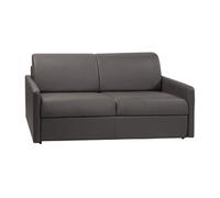 Canapé 3 places convertible express en simili gris - Couchage 140 cm - Matelas 14 cm CALIFE