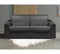 Canapé 3 places convertible express en simili noir - Couchage 140 cm - Matelas 22 cm avec mémoire de forme CALITO