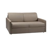 Canapé 3 places convertible express en simili taupe avec assise mémoire de forme - Couchage 140 cm - Matelas 14 cm CALIFE