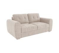 Vente-unique - Canapé 3 Places Convertible Express en Tissu Beige - Couchage 140 cm - Matelas 18 cm - BOLIPO