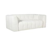 Canapé 3 places convertible express en tissu bouclette blanc cassé - Couchage 140 cm - Matelas 16 cm DILOME