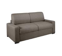 Canapé 3 places convertible express en tissu chiné anthracite - Couchage lattes larges 140 cm - Matelas 16 cm avec mousse à mémoire