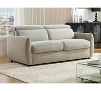 Canapé 3 places convertible express en tissu gris clair SOVALI