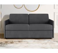 Canapé droit Vente-Unique Canapé 3 places convertible express en tissu CALIFE - Gris - Couchage 140 cm - Matelas 18 cm
