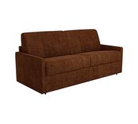 Vente-unique - Canapé 3 Places Convertible Express en Tissu Terracotta - Couchage à Lattes Larges 140 cm - Matelas 14 cm CALIFE