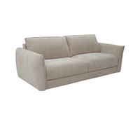 Canapé 3 places convertible express en tissu texturé beige - Couchage 140 cm - Matelas 13 cm mémoire de forme GABRIZA
