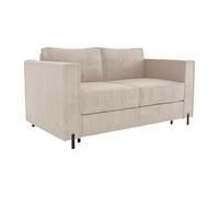 Canapé 3 places convertible express en tissu texturé beige - Couchage 140 cm - Matelas 20 cm - ELORYA