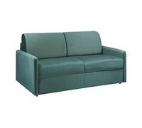 Canapé 3 places convertible express en velours vert émeraude avec assise mémoire de forme - Couchage 140 cm - Matelas 22 cm avec assise mémoire de