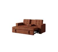 Concept Usine - Canapé convertible 3 places NOHO, velours côtelé terracotta, couchage 160x160 cm