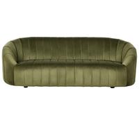 Canapé 3 Places Coquillage en Velours Vert Foncé Assise Profilée Style Rétro Mal