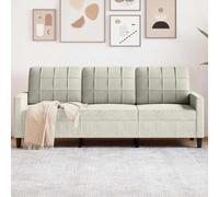 Canapé 3 places crème 180 cm en velours doux, structure en métal stable, rembourrage en mousse pour un maximum de confort, design moderne pour salon et salon, facile