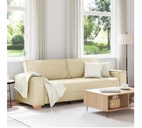 Canapé 3 places - Crème - Tissu - Déhoussable - Design contemporain