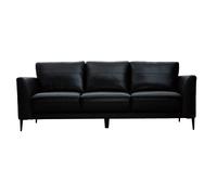 Canapé 3 places cuir noir et métal noir JOPLIN